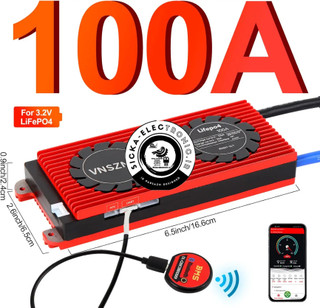 مدیریت و کنترل شارژ باتری لیتیوم آهن فسفات+ماژول بلوتوث+بالانسر اکتیو ( LFP SMART BMS ) ۱۰۰ آمپر ۸ سلول ۲۴ ولت با پرتکل ارتباطی و بلوتوث و سنسور دما/ دارای بالانسر اتوماتیک و فعال /قابلیت مانیتورینگ باتری ها در اپلیکیشن موبایل با سفارش ماژول بلوتوث
